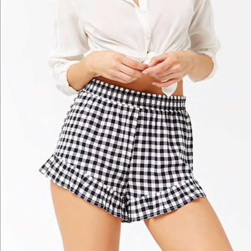 black and white shorts